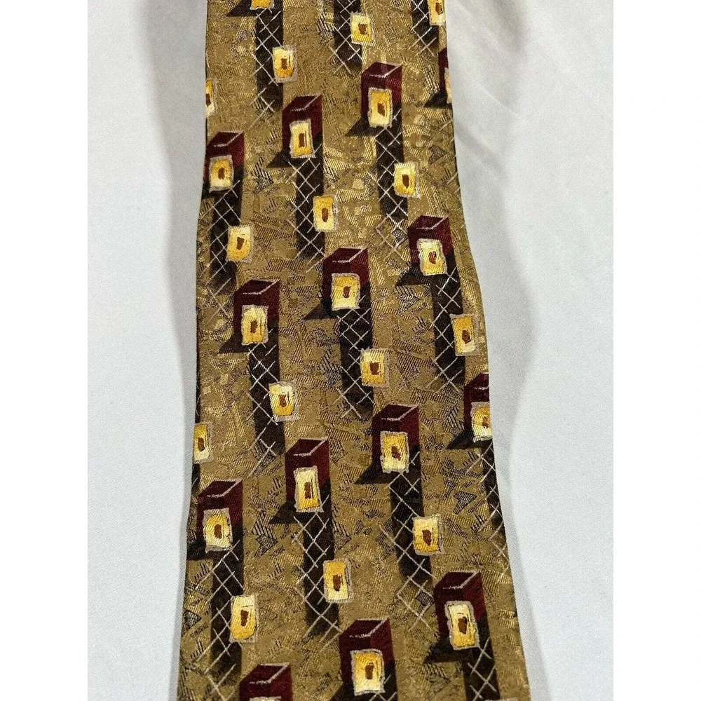 Vintage Robert Talbott Geometric 100% Silk Tie Hand Sewn Made In USA